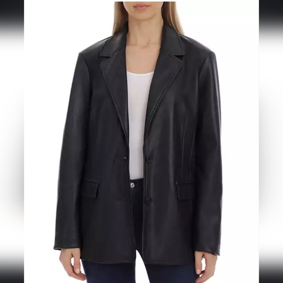 Avec Les Filles Vegan Leather Blazer size S - Picture 1 of 6